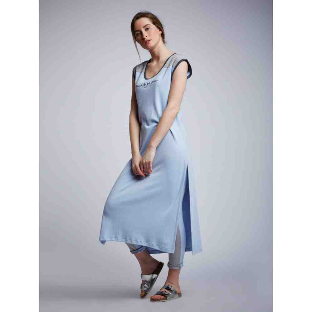 Doodlage Embroidery Slogan Jersey Shift Dress