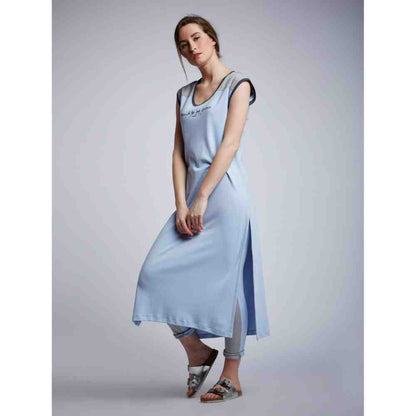 Doodlage Embroidery Slogan Jersey Shift Dress