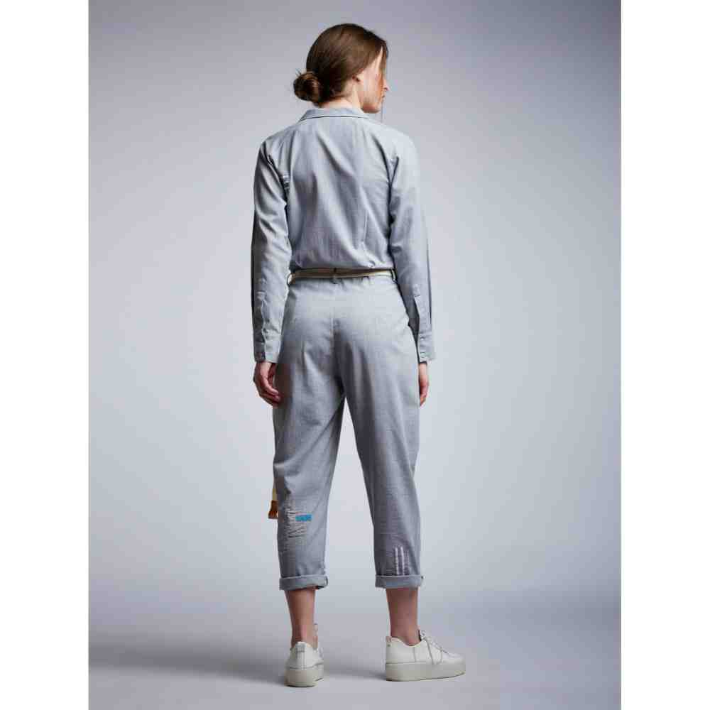 Doodlage Slogan Jumpsuit With Patchwork