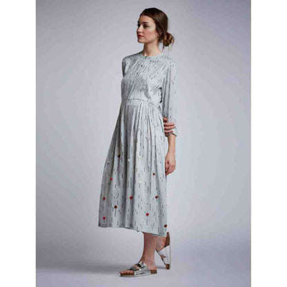 Doodlage Side Gathered Dresses With Embroidery