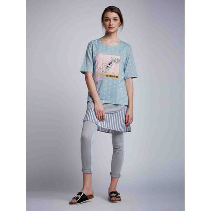 Doodlage Blue Jersey Tights