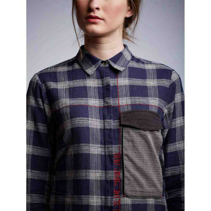 Doodlage Side Slit Shirt With Embroidery