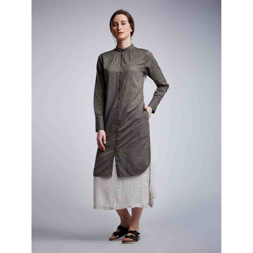 Doodlage Back Elastic Dress With Dot Embroidery