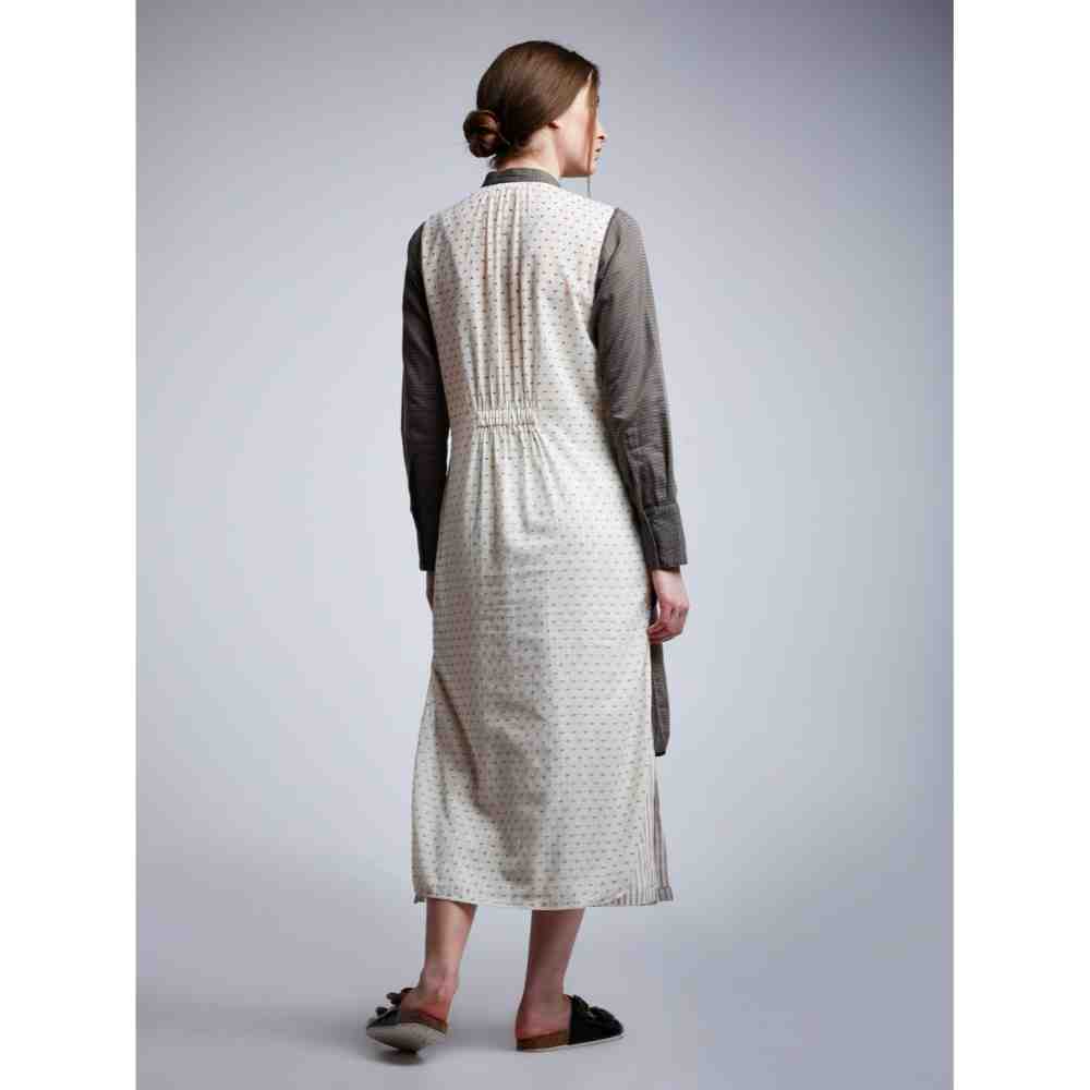 Doodlage Back Elastic Dress With Dot Embroidery
