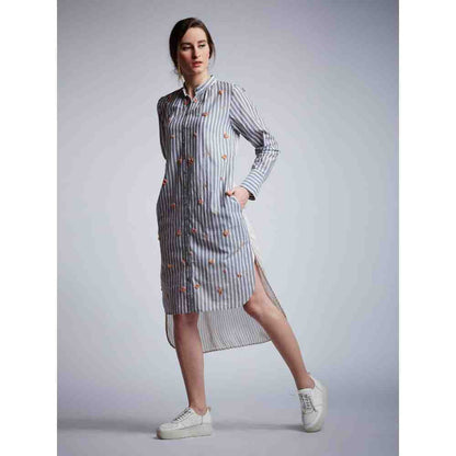 Doodlage Camo Embroidery Back Elastic Dress