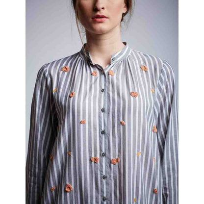 Doodlage Camo Embroidery Back Elastic Dress