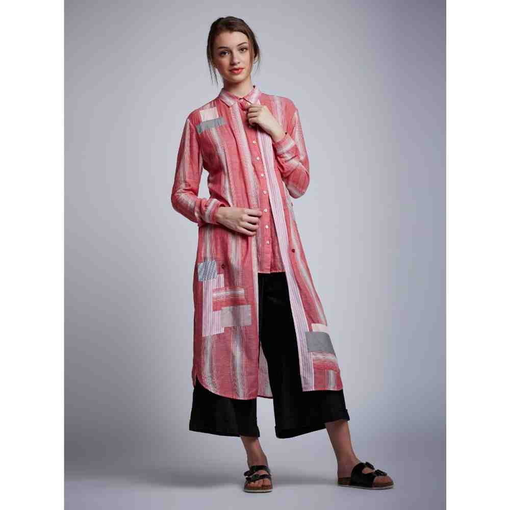 Doodlage Layered Tunic With Patchwork And Embroidery