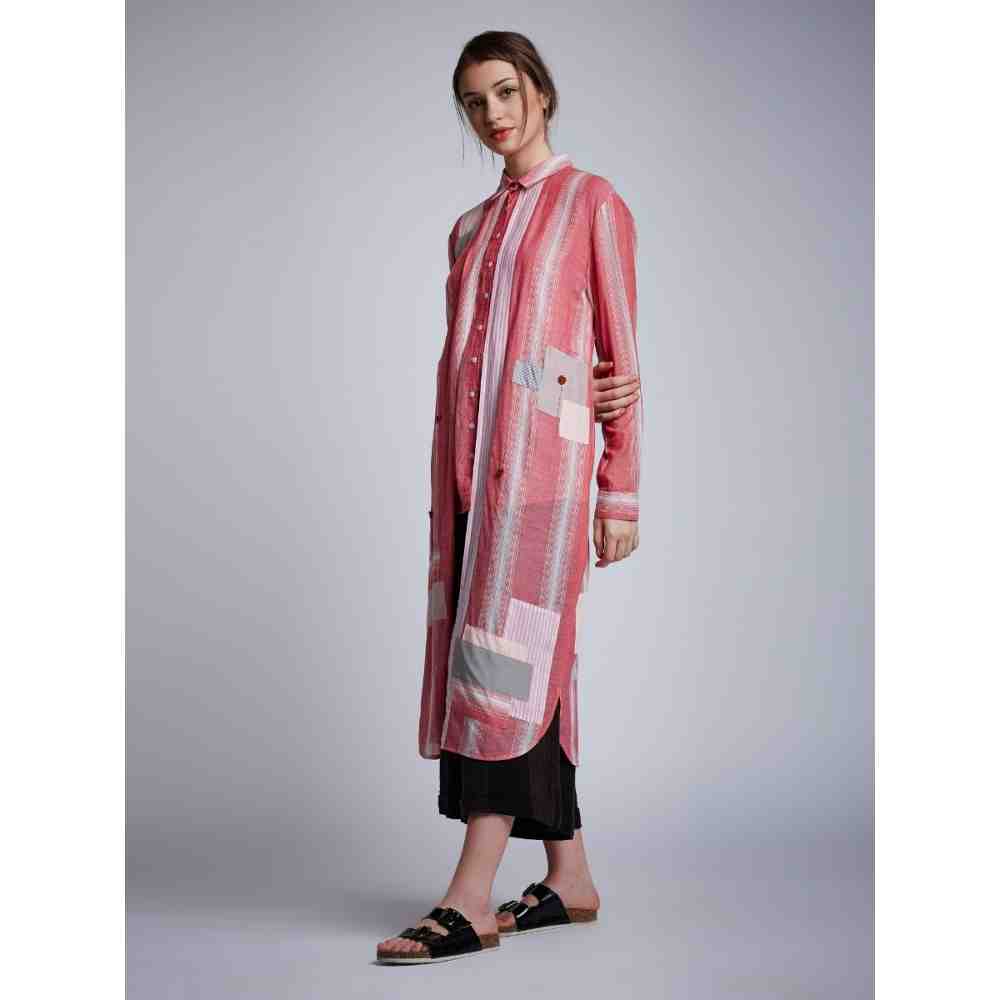 Doodlage Layered Tunic With Patchwork And Embroidery