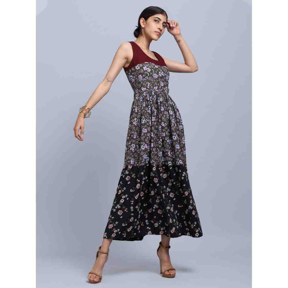 Doodlage Multi-Color Printed Gathered Dress