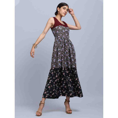 Doodlage Multi-Color Printed Gathered Dress