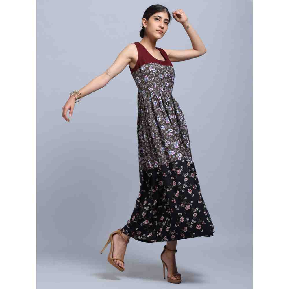 Doodlage Multi-Color Printed Gathered Dress