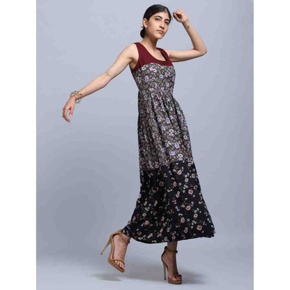 Doodlage Multi-Color Printed Gathered Dress