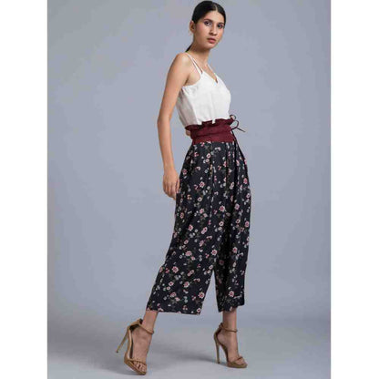 Doodlage Navy Blue Paper Bag Pants