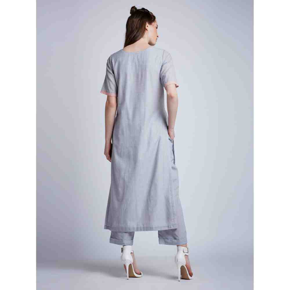 Doodlage Floral Embroideryroidered Tunic With Pants (Set of 2)