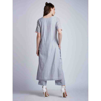 Doodlage Floral Embroideryroidered Tunic With Pants (Set of 2)