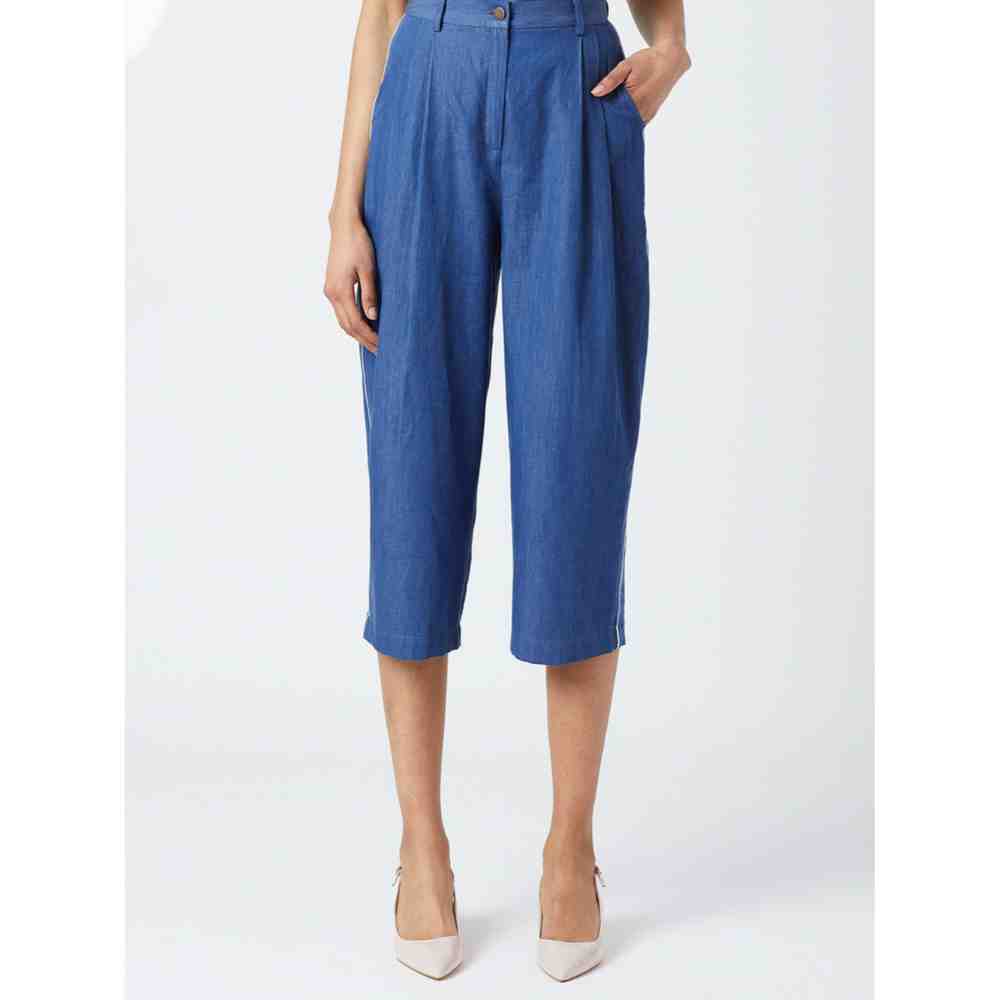 Doodlage Navy Blue Irom Denim Pant