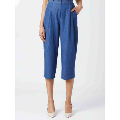 Doodlage Navy Blue Irom Denim Pant