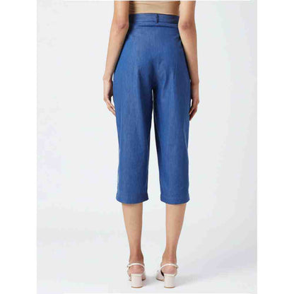 Doodlage Navy Blue Irom Denim Pant