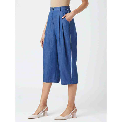 Doodlage Navy Blue Irom Denim Pant
