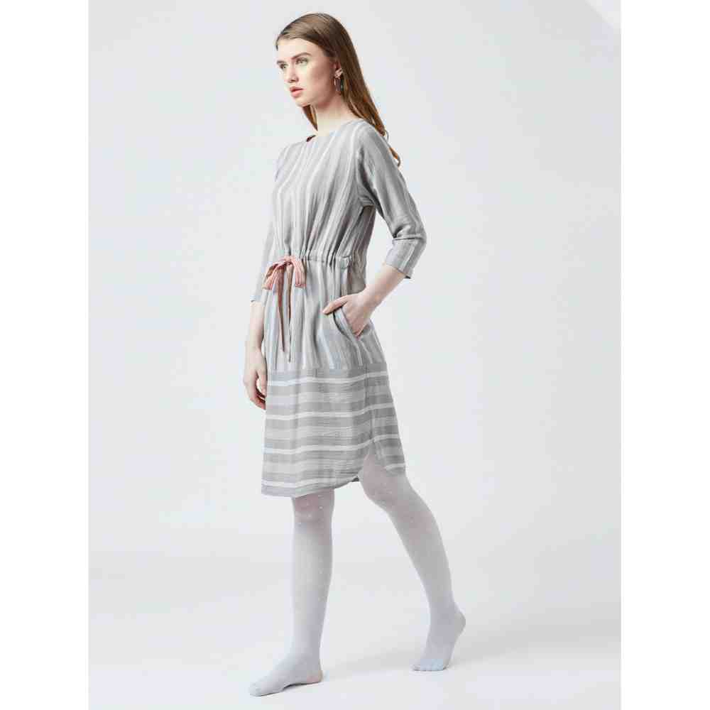 Doodlage Striped Drawstring Dress