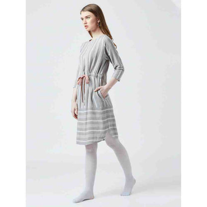 Doodlage Striped Drawstring Dress