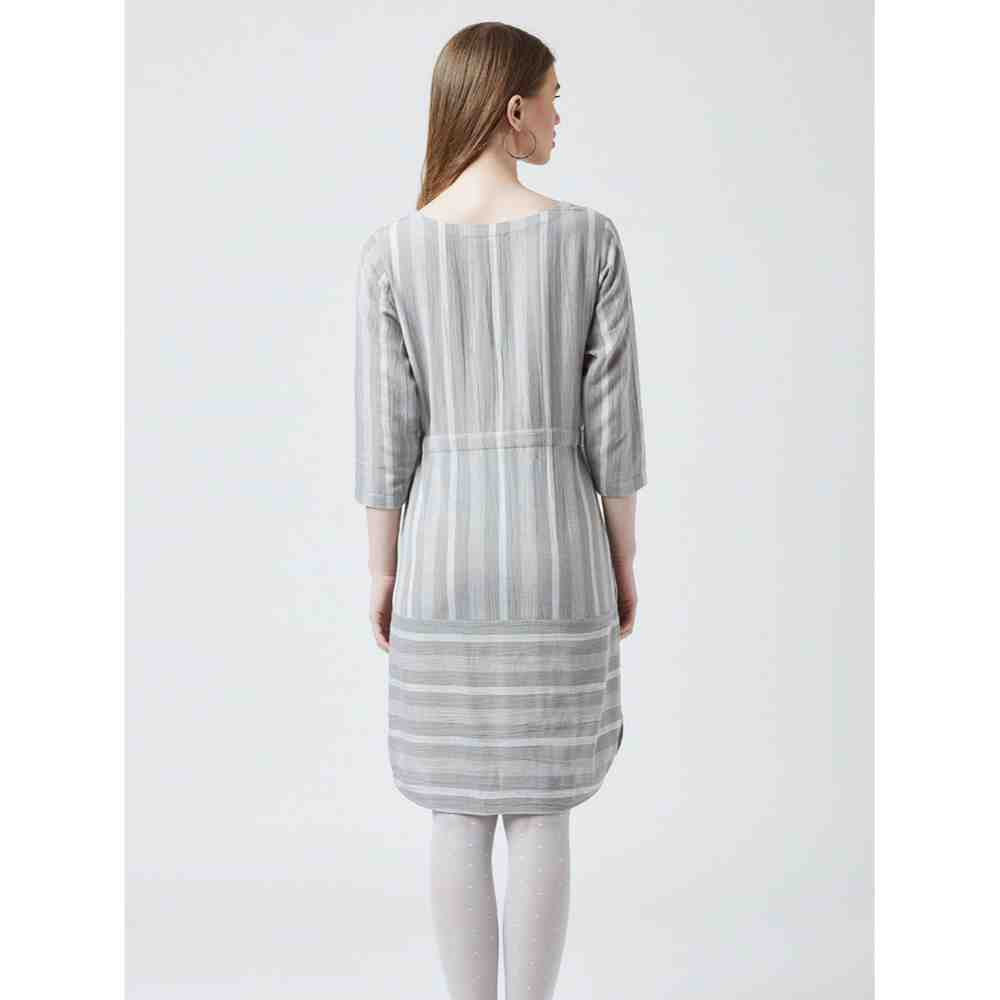Doodlage Striped Drawstring Dress