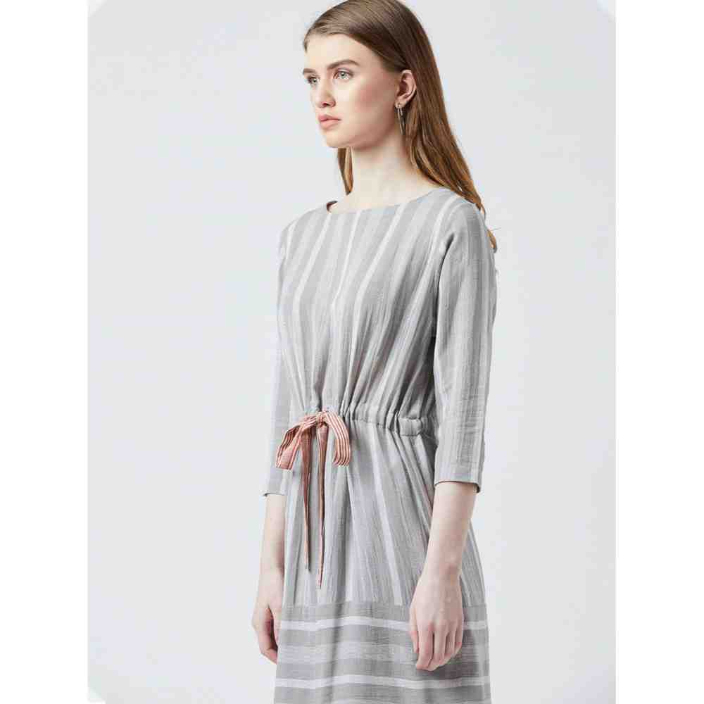 Doodlage Striped Drawstring Dress
