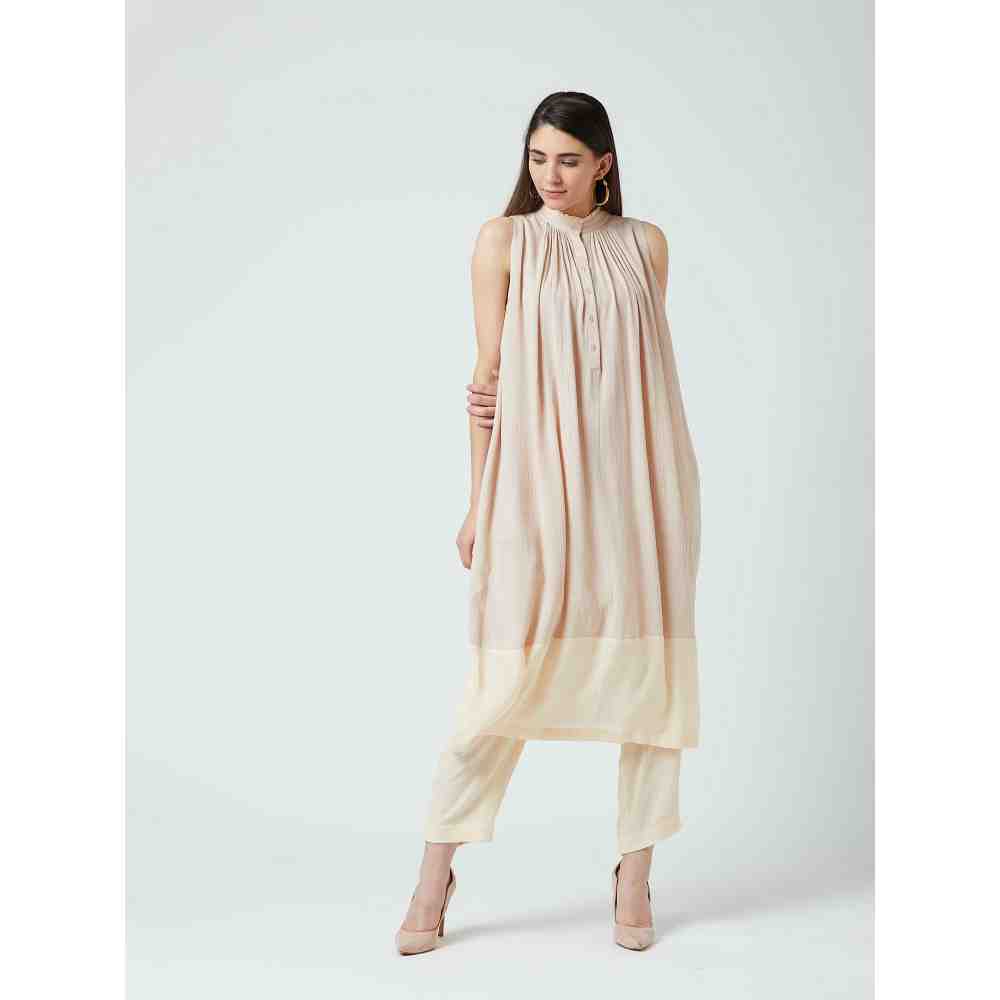 Doodlage Grace Beige Tunic With Culottes (Set of 2)