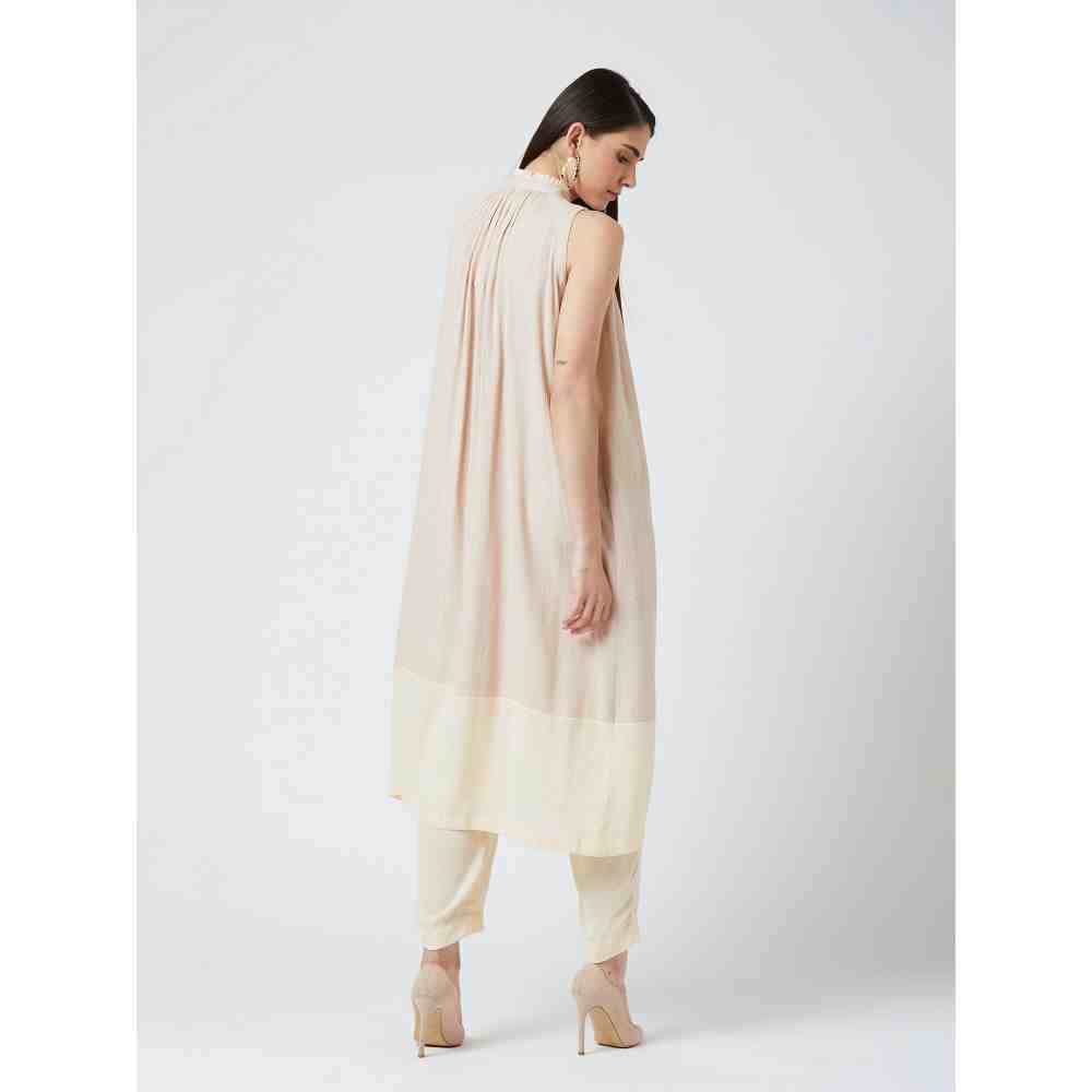Doodlage Grace Beige Tunic With Culottes (Set of 2)