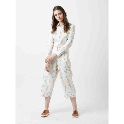 Doodlage Off White Human Print Pants