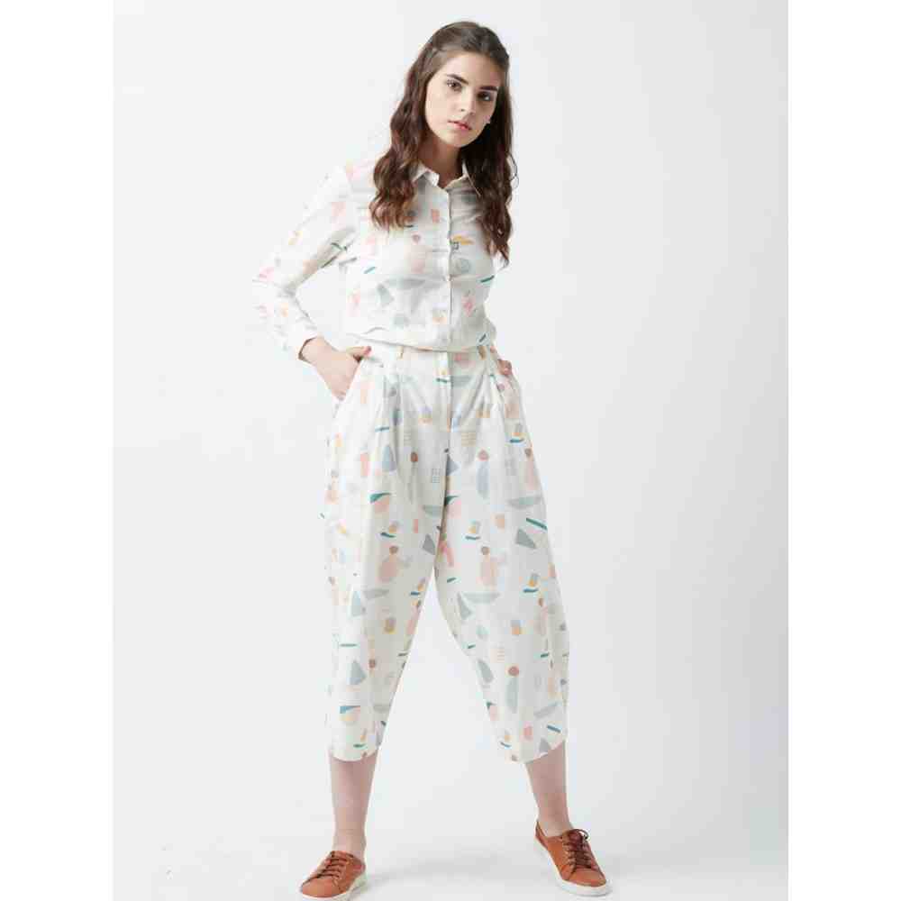 Doodlage Off White Human Print Pants