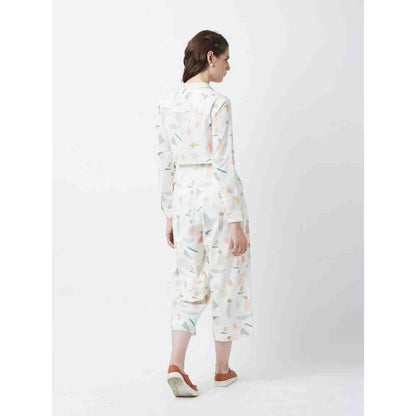 Doodlage Off White Human Print Pants