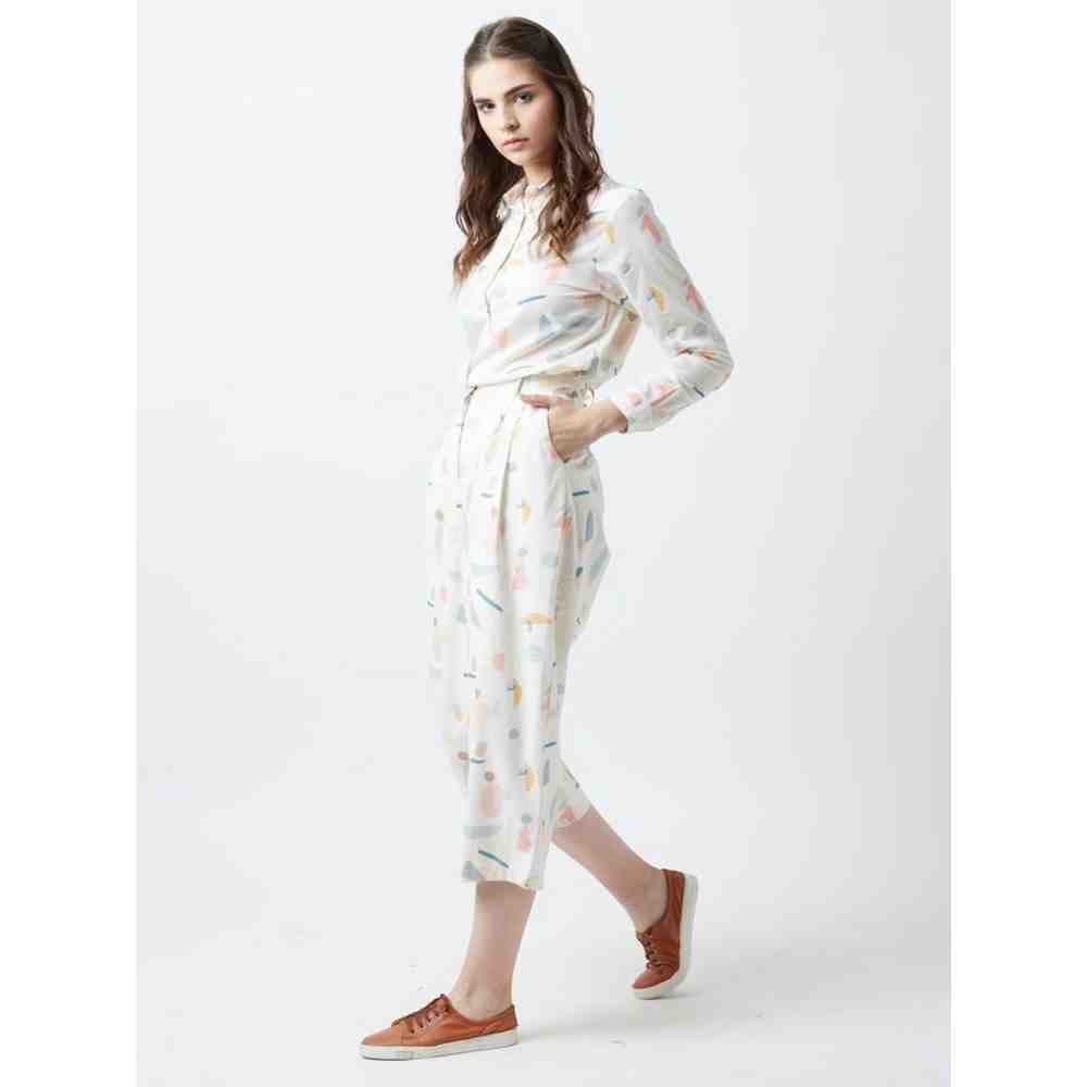 Doodlage Off White Human Print Pants