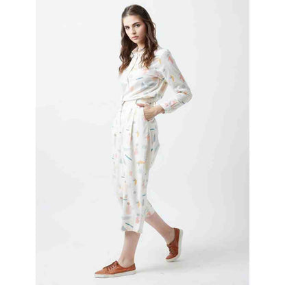 Doodlage Off White Human Print Pants
