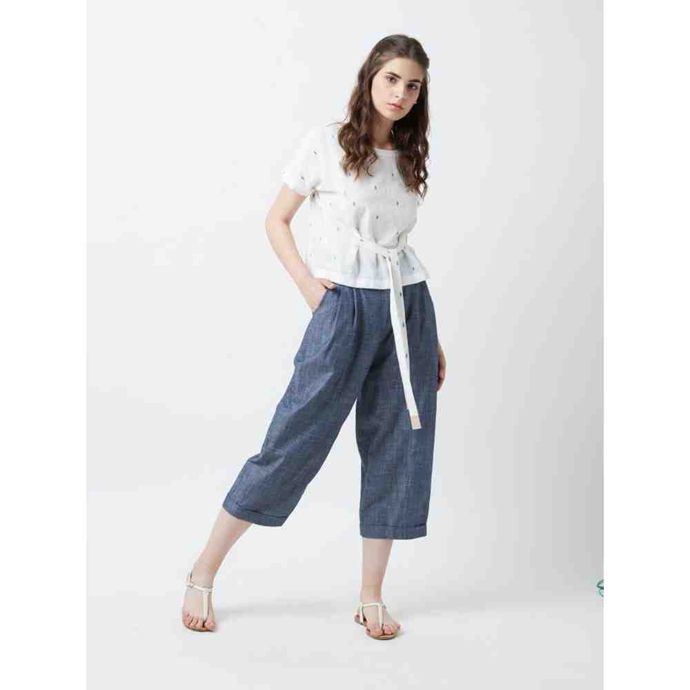Doodlage Ikat Front Knot Top