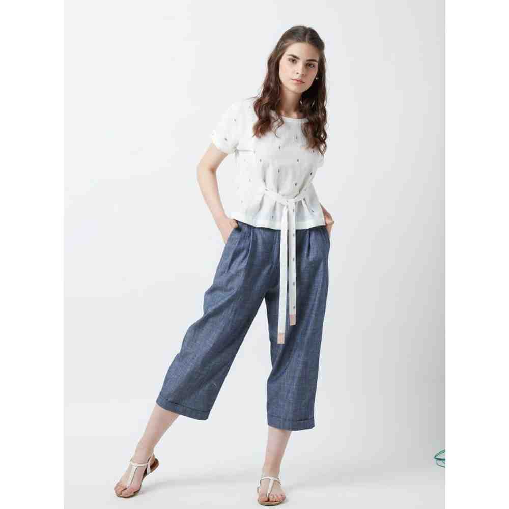 Doodlage Ikat Front Knot Top
