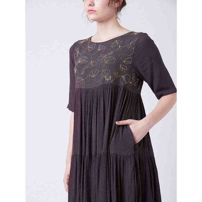Doodlage Ceballos Grey Midi Dress