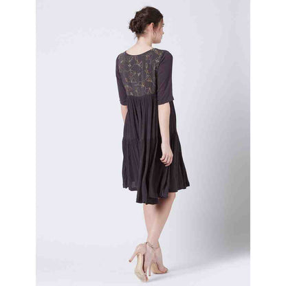 Doodlage Ceballos Grey Midi Dress