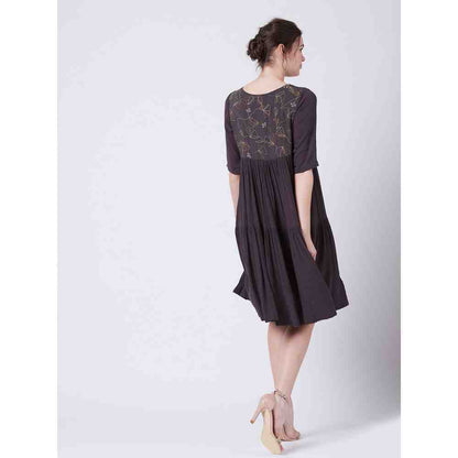 Doodlage Ceballos Grey Midi Dress