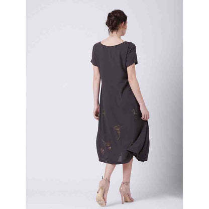 Doodlage Alaa Grey Midi Dress