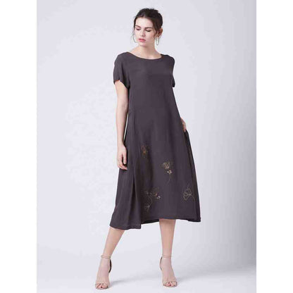 Doodlage Alaa Grey Midi Dress