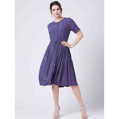 Doodlage Purple Embroidered Dress