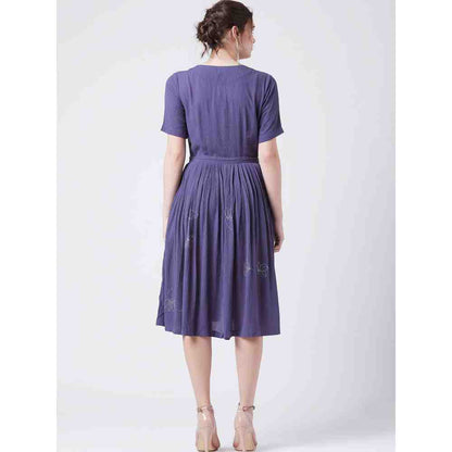 Doodlage Purple Embroidered Dress