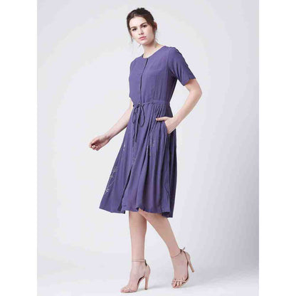 Doodlage Purple Embroidered Dress