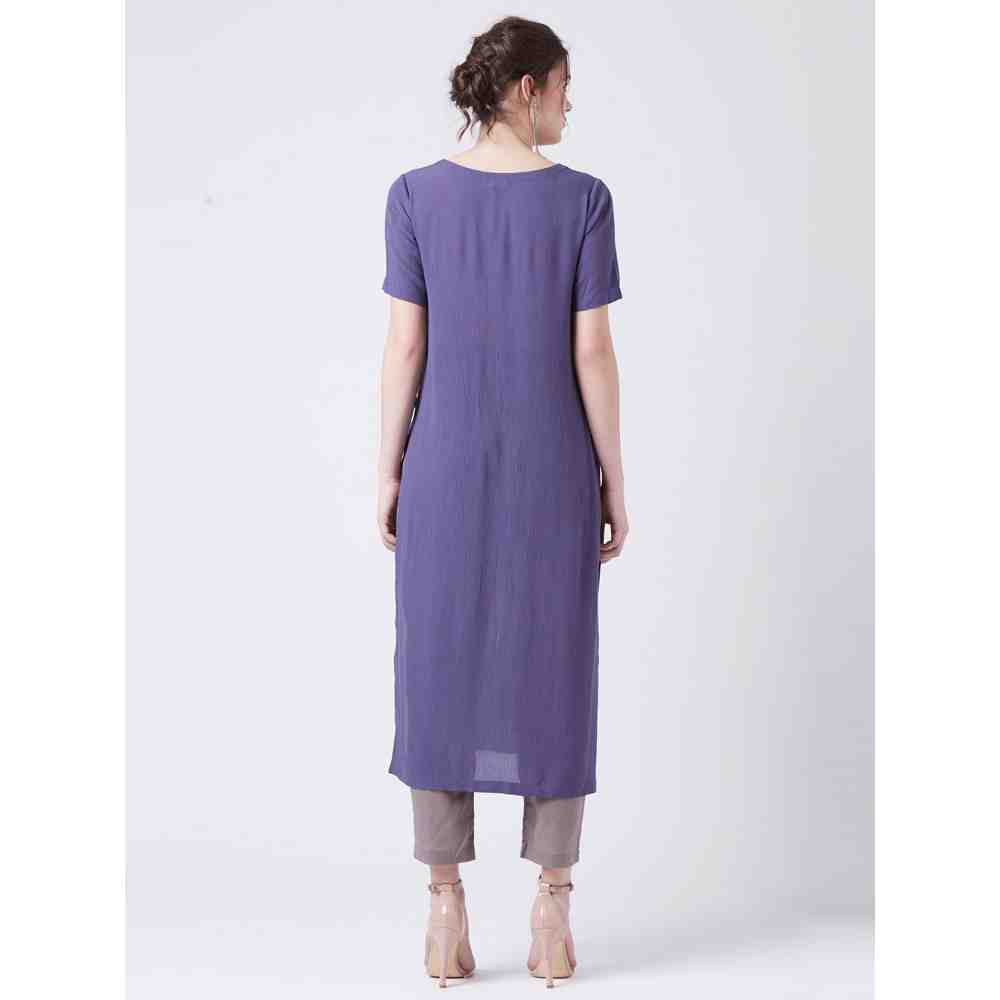 Doodlage Side Slit Purple Kurta