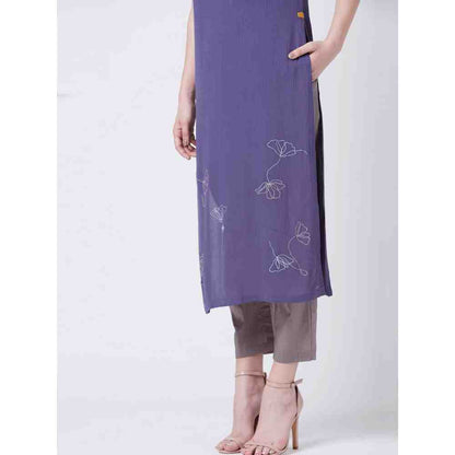 Doodlage Side Slit Purple Kurta