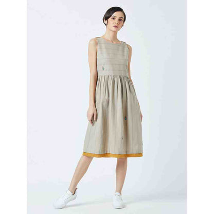 Doodlage Beige Angela Striped Dress