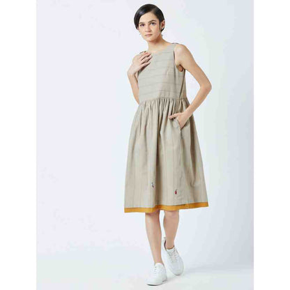 Doodlage Beige Angela Striped Dress