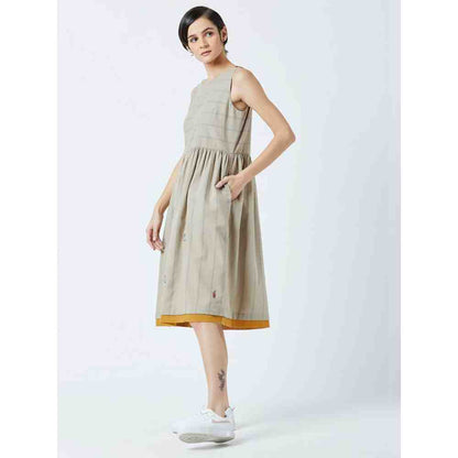 Doodlage Beige Angela Striped Dress