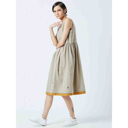 Doodlage Beige Angela Striped Dress